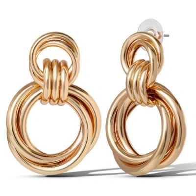 Jessica Simpson Interlocking Loop Earrings In Gold