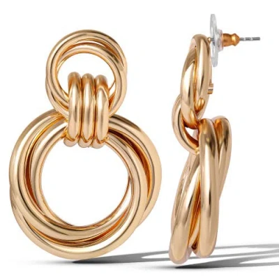 Jessica Simpson Interlocking Loop Earrings In Gold