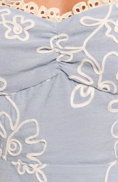 Petal And Pup Petal & Pup Ellise Lace Trim Soutache Midi Sundress In Blue