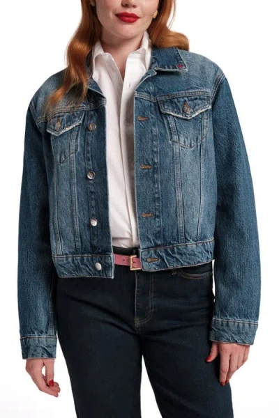 Frances Valentine Taylor Jean Jacket In Blue