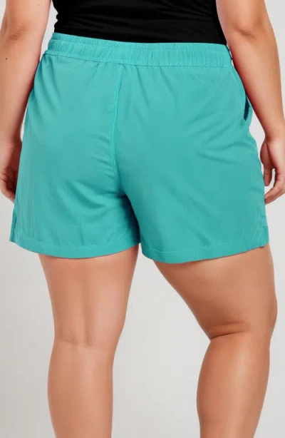 Calypsa Plus Size 4" Board Shorts In Green