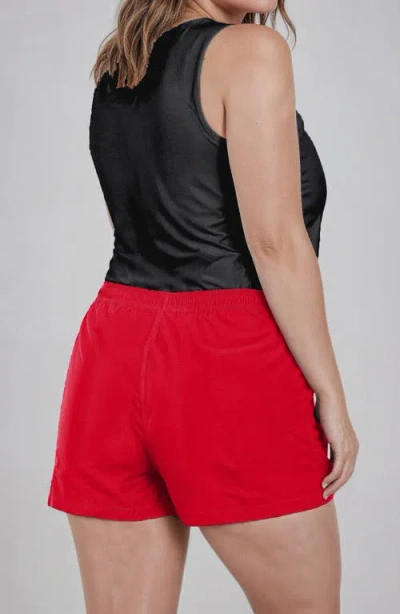 Calypsa Plus Size 2"-3" Board Shorts In Red