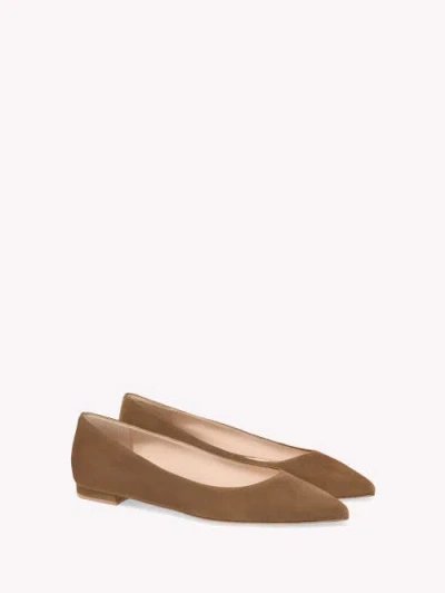 Gianvito Rossi Suede Pointed-toe Ballerina Flats In Texas