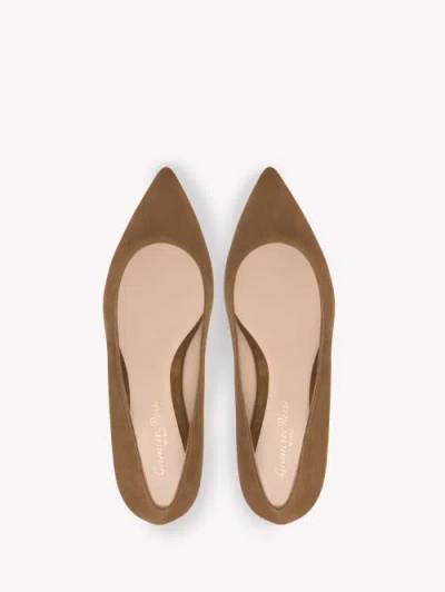 Gianvito Rossi Suede Pointed-toe Ballerina Flats In Texas