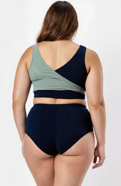 Calypsa Emery 2-piece Wrap Style Swim Set With Reversible Top And High-waisted Bottom In Multi