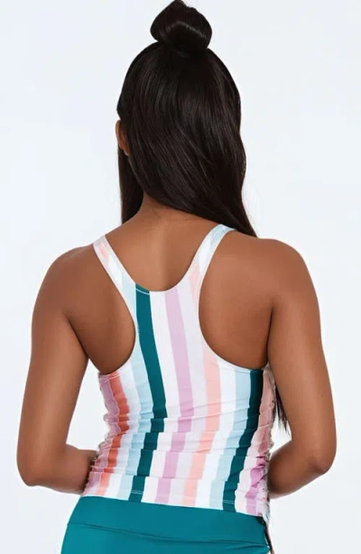 Calypsa Maya Tankini Swim Top With Removable Cups In Multi