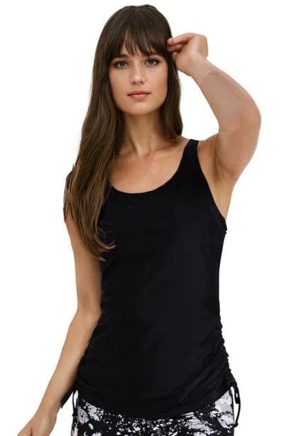 Calypsa Maya Tankini Swim Top With Removable Cups In Black