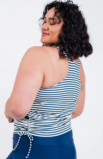 Calypsa Plus Size Maya Tankini Swim Top With Removable Cups In Multi