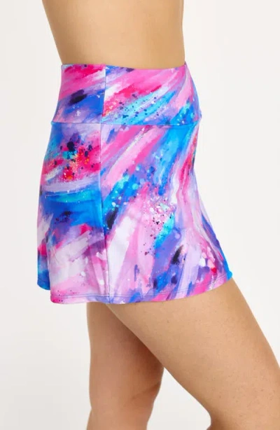 Calypsa Short Swim Skort With Shorts In Multi