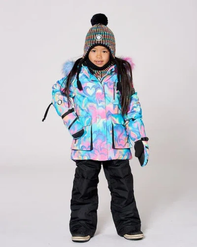 Deux Par Deux Girl Two-piece Play Snowsuit With Jacket In Multi