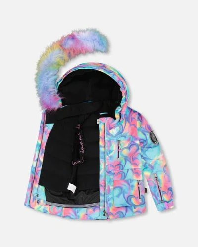 Deux Par Deux Girl Two-piece Play Snowsuit With Jacket In Multi