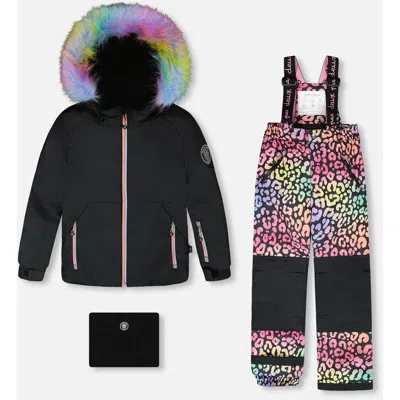 Deux Par Deux Two-piece Play Snowsuit In Multi