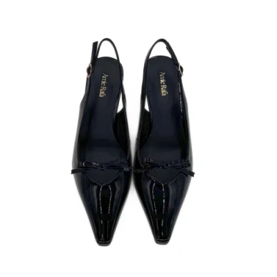 Amie Rafa Georgia Pointy Toe Bow Heels In Black