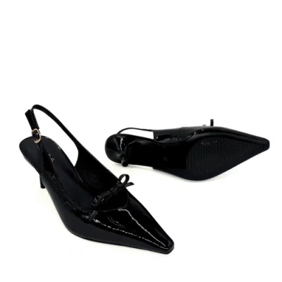 Amie Rafa Georgia Pointy Toe Bow Heels In Black