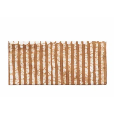 Studio Variously Oak Brown Stripes Cotton Wax Block Printed Zero Waste Envelope Pouch