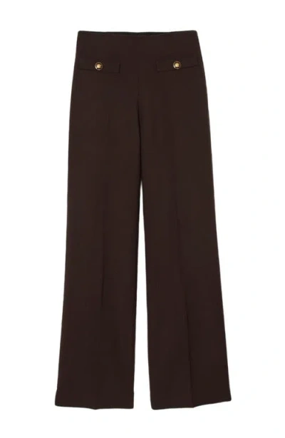 Sandro Flared Trousers In Brown