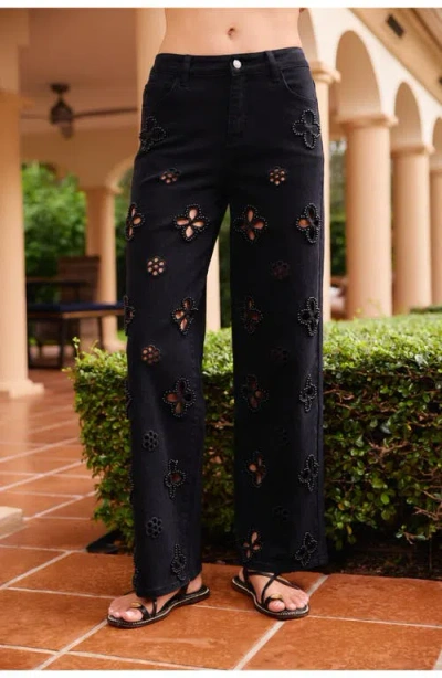 The Noli Shop Kaia Pearl High Rise Jean In Black