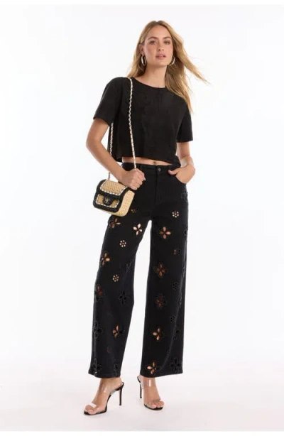 The Noli Shop Kaia Pearl High Rise Jean In Black