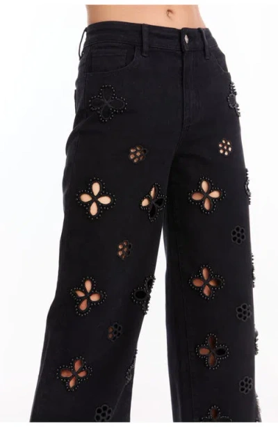 The Noli Shop Kaia Pearl High Rise Jean In Black