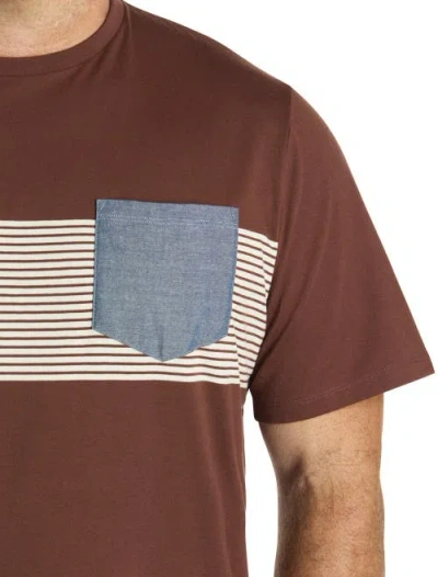 Harbor Bay By Dxl Big & Tall Moisture-wicking Colorblock T-shirt In Brown