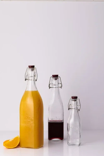 Kilner Square Swing Top Bottle, 16 Ounce In Transparent