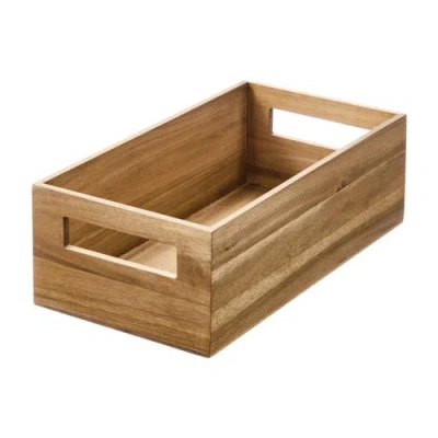 Idesign Acacia Wood Pantry Storage Bin With Handles In Brown