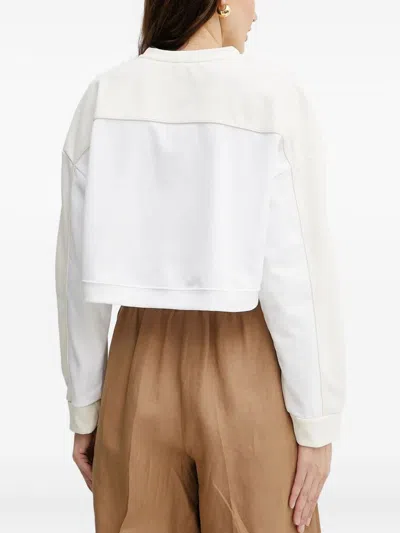 Pinko Checkered Sequin Cropped Sweater In Neutral