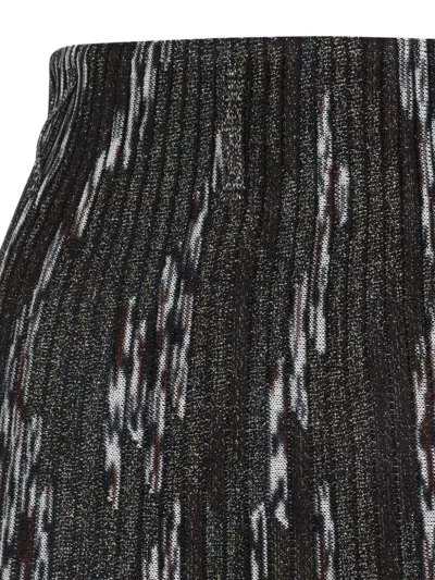 Missoni Patterned-jacquard Metallic-knit Midi Skirt In Gray