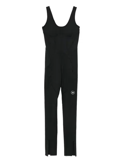 Adidas By Stella Mccartney Split-leg Training Jumpsuit In Black
