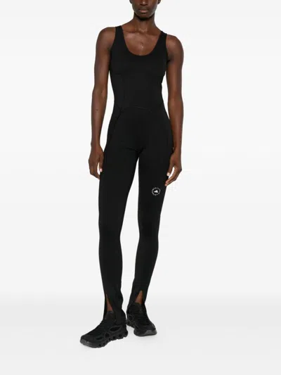 Adidas By Stella Mccartney Split-leg Training Jumpsuit In Black