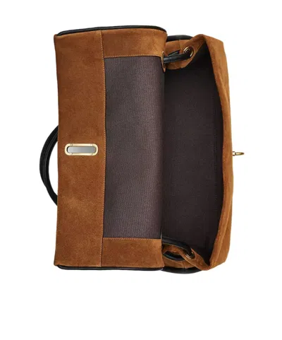 Marc Jacobs Large Dual Suede Shoulder Bag In Brown