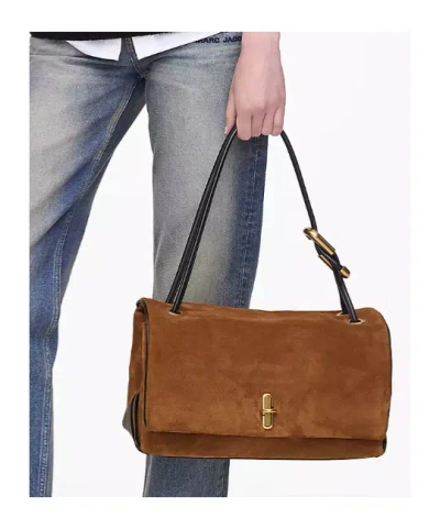 Marc Jacobs Large Dual Suede Shoulder Bag In Brown