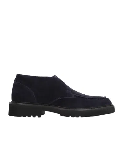 Doucal's Chukka Adler Loafers With Smooth Suede Finish In Blue