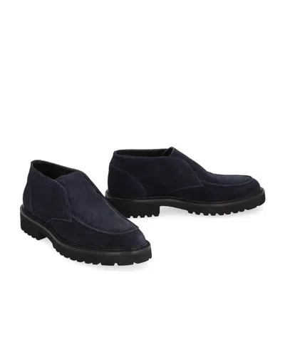 Doucal's Chukka Adler Loafers With Smooth Suede Finish In Blue