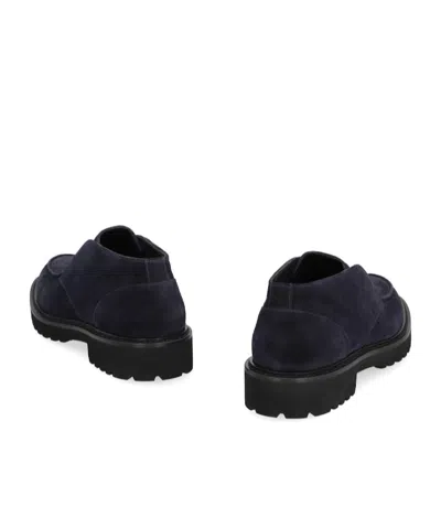 Doucal's Chukka Adler Loafers With Smooth Suede Finish In Blue