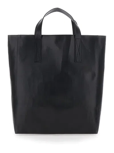 Vivienne Westwood 'sarah' Black Medium Tote Bag With Embossed Orb Logo On The Front In Leather Woman In Black