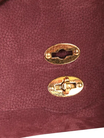 Zanellato Postina Jones Medium Suede Leather Handbag In Burgundy