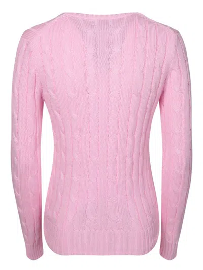 Polo Ralph Lauren Purple Cable-knit Sweater In Wool And Cashmere In Pink