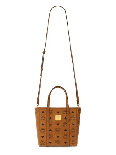 Mcm Structured Brown Tote Bag With Versatile Carry Options In Brown