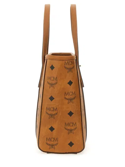 Mcm Structured Brown Tote Bag With Versatile Carry Options In Brown