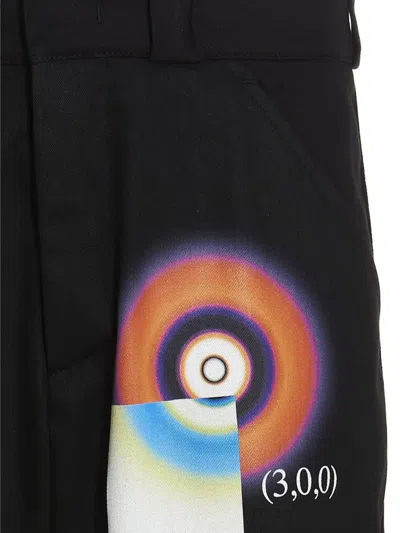 Msftsrep Hydrogen Wave Straight-leg Relaxed-fit Cotton-twill Trousers In Black