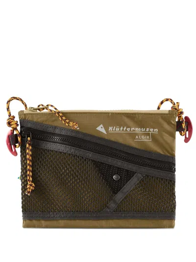 Klättermusen Small Algir Mesh-panel Shoulder Bag In Green