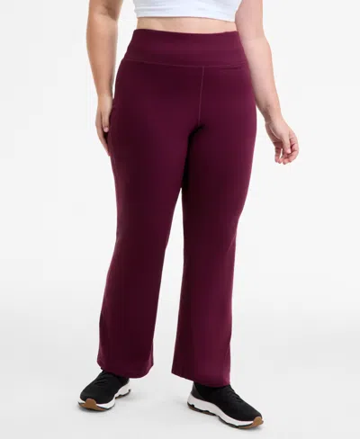 Id Ideology Plus Size High Rise Flared Leggings, Created For Macy's
