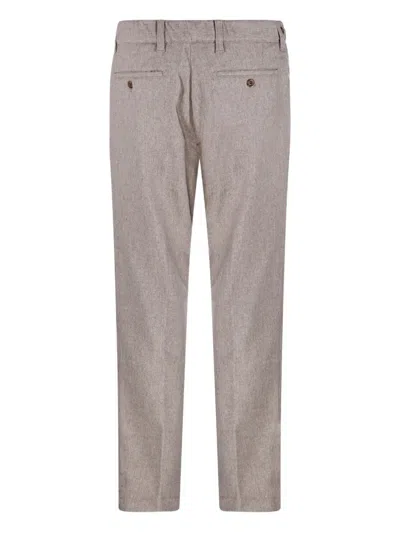 Myths Tailored Long Pants With Subtle Texture And Pleated Front In Gray