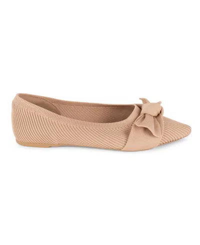 Tahari Women's Montserrat Knit Slip-on Flats In Nude