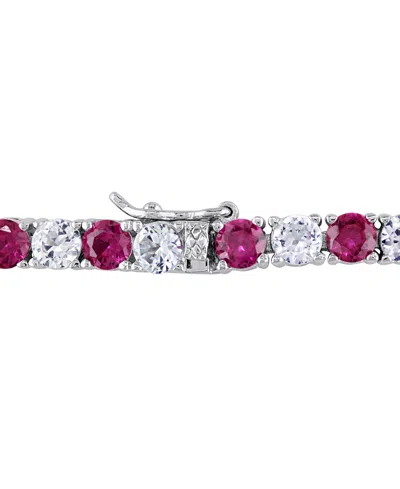 Macy's Lab Created Gemstone Flex Bracelet In Sterling Silver In Multi