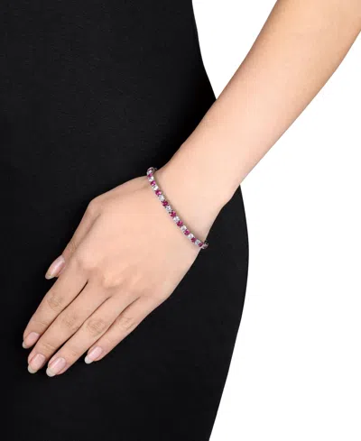 Macy's Lab Created Gemstone Flex Bracelet In Sterling Silver In Multi