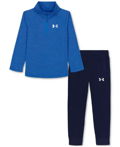 Under Armour Toddler & Little Boys 2-pc. Rye Bread Speed Tech 1/4-zip Sweatshirt & Joggers Set In Blue