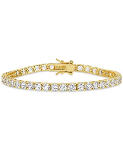 Macy's Lab Grown White Sapphire Tennis Bracelet ( 4-1/4 Ct. T.w.) In Sterling Silver (also Available In 18k In Gold