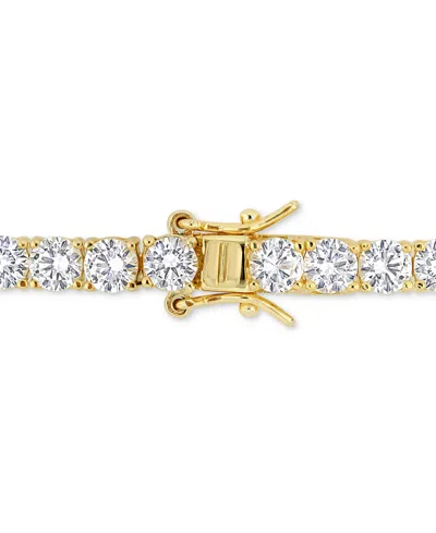 Macy's Lab Grown White Sapphire Tennis Bracelet ( 4-1/4 Ct. T.w.) In Sterling Silver (also Available In 18k In Gold